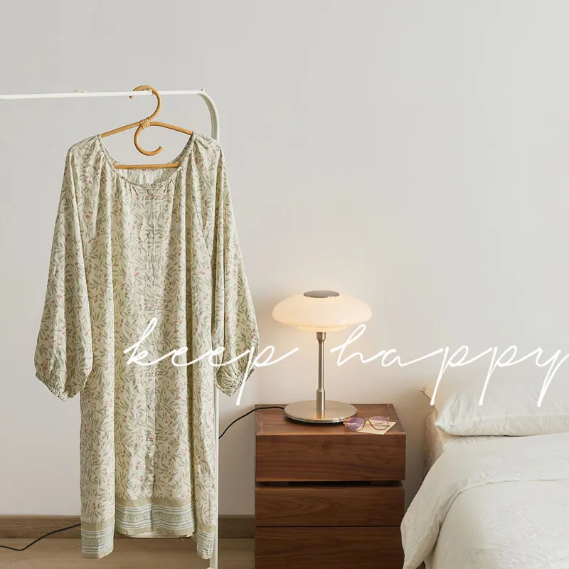 Spring Full Sleeves Cardigan Cotton Nightgowns Printed Round Collar Long Style Nightie For Women Leisure Floral Home Dress New
Spring Full Sleeves Cardigan Cotton Nightgowns Printed Round Collar Long Style Nightie For Women Leisure Floral Home Dress New