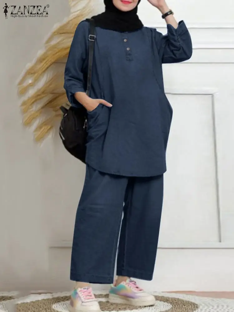 ZANZEA Autumn Printed Holiday Matching Sets 3/4 Sleeve O-Neck Blouse Femme Casual Wide Leg Pant Muslim Retro Abaya Outfits 2022
ZANZEA Autumn Printed Holiday Matching Sets 3/4 Sleeve O-Neck Blouse Femme Casual Wide Leg Pant Muslim Retro Abaya Outfits 2022