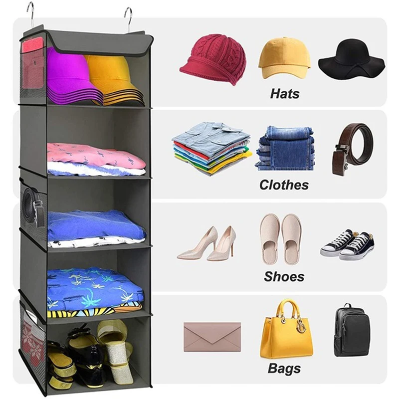 Yaapeet -Shelf Hanging Closet Organizer Collapsible Closet Side-Pockets Clothes Accessories Storage Washable Cloth Fabric
Yaapeet -Shelf Hanging Closet Organizer Collapsible Closet Side-Pockets Clothes Accessories Storage Washable Cloth Fabric