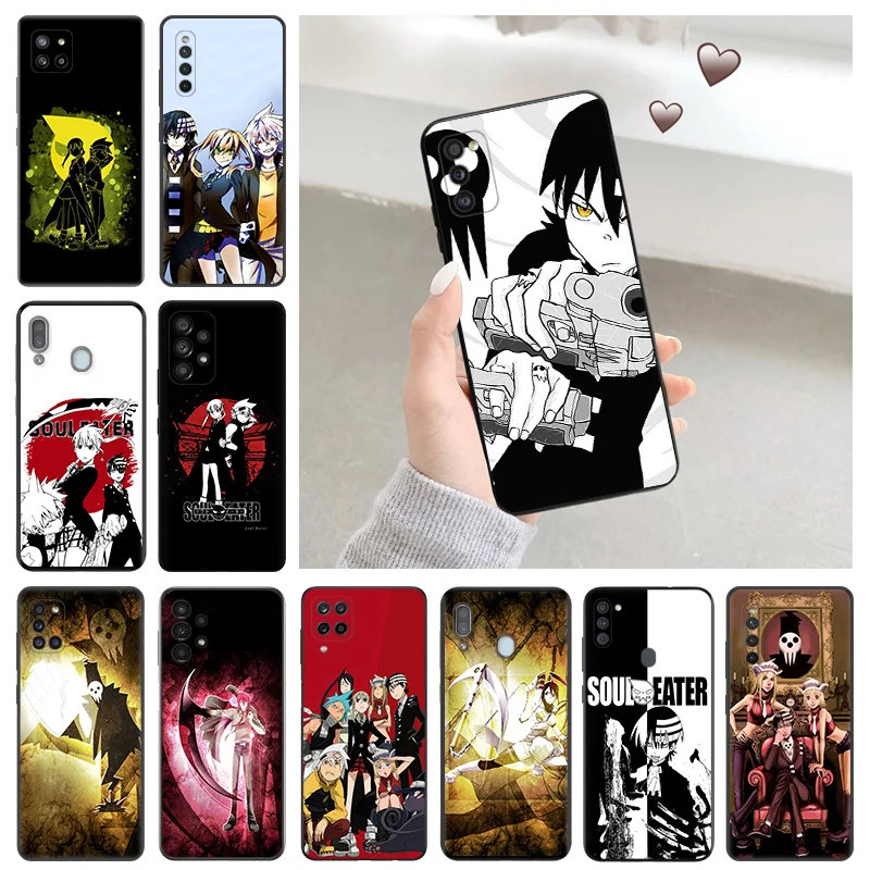 

Soft Phone Cases For Samsung Galaxy A34 a54 A50 A70 A03 S A40 A30 A20 A10 E A01 A02 A04 Soul Eater Cartoon Black Matte Cover