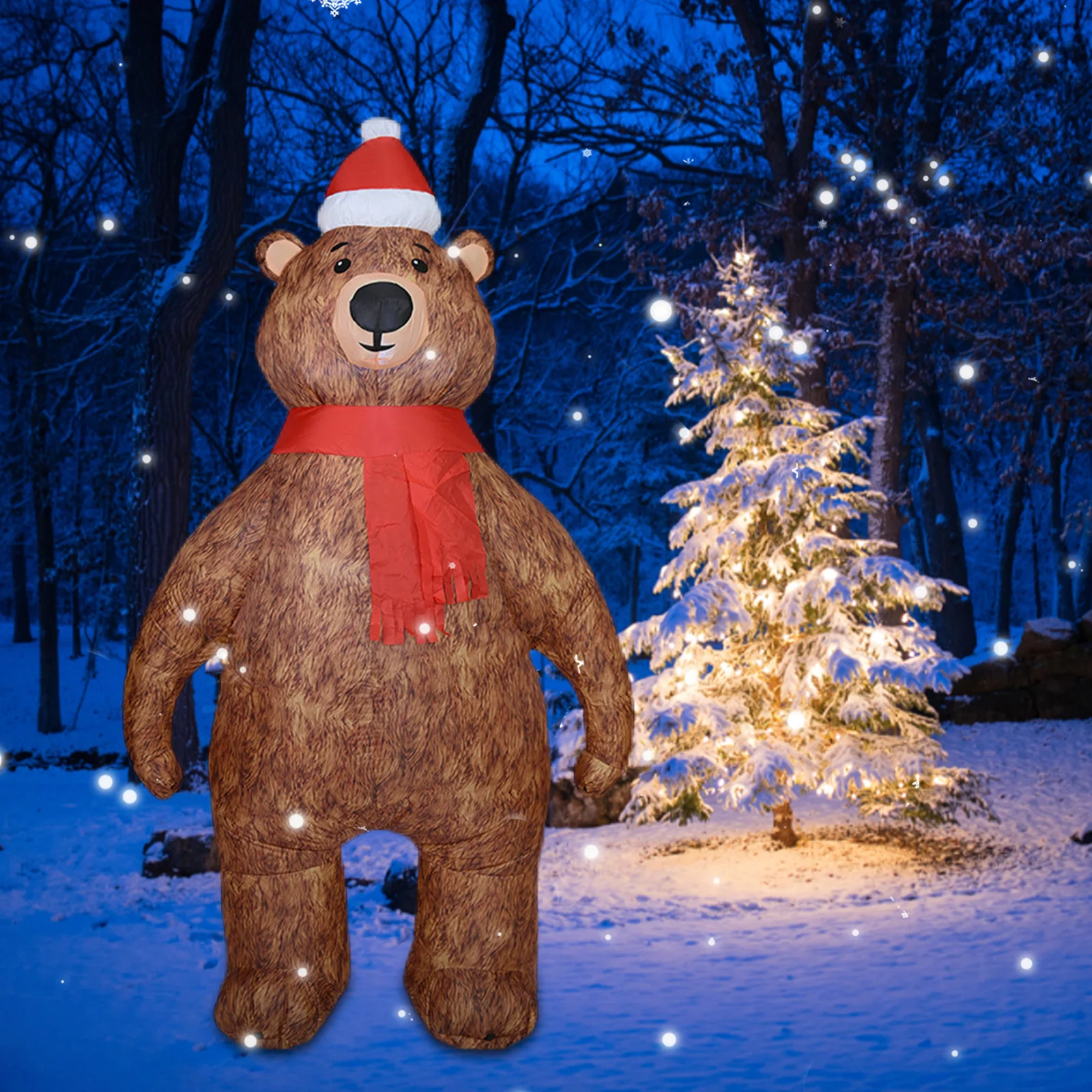 2.1m Blow Up Inflatable Bears Model Ornaments Polyester LED Glowing Craft Christmas Inflatables Bears for Yard Garden Lawn
2.1m Blow Up Inflatable Bears Model Ornaments Polyester LED Glowing Craft Christmas Inflatables Bears for Yard Garden Lawn