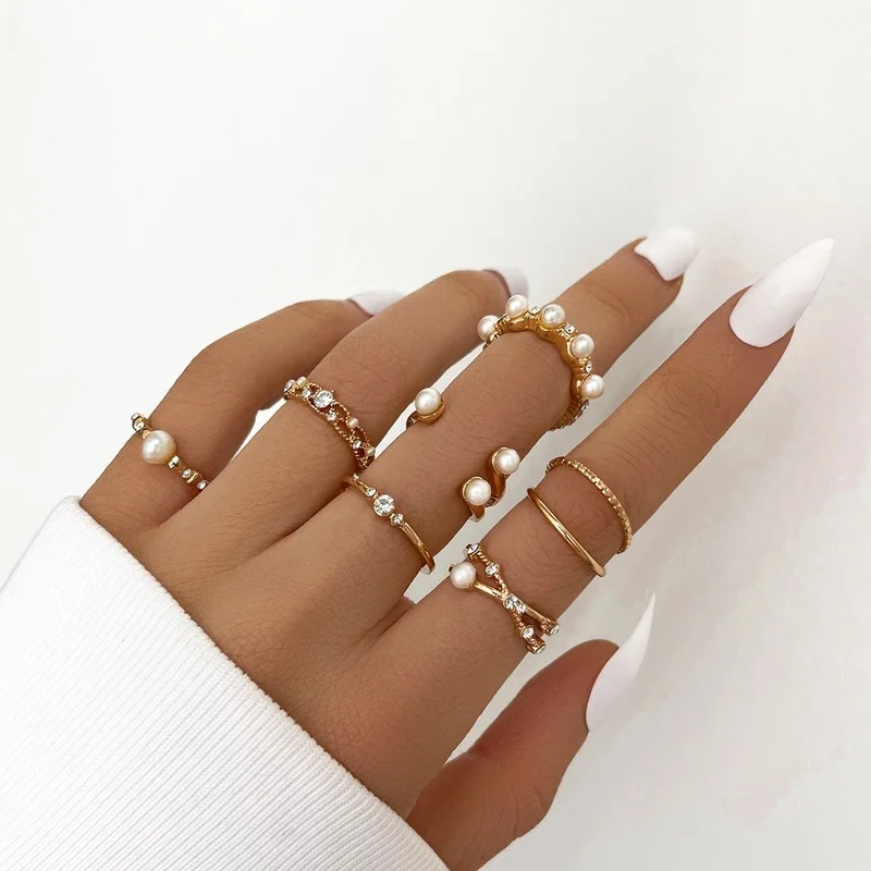 7Pcs/Set Bohemia Gold Color Vintage Elegant Pearl Open Rings Set for Women Girls Simple Delicate Geometric Rings Jewelry Gifts
7Pcs/Set Bohemia Gold Color Vintage Elegant Pearl Open Rings Set for Women Girls Simple Delicate Geometric Rings Jewelry Gifts