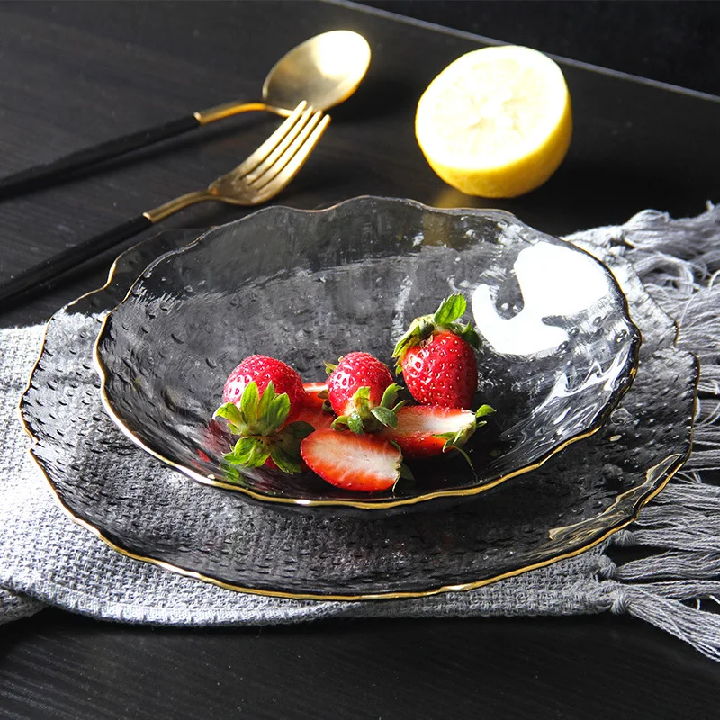 Glass Lotus Leaf Plate, Glass Smoked Gray Plate, Hammered Glass Fruit Plate, Household Living Room Plate
Glass Lotus Leaf Plate, Glass Smoked Gray Plate, Hammered Glass Fruit Plate, Household Living Room Plate