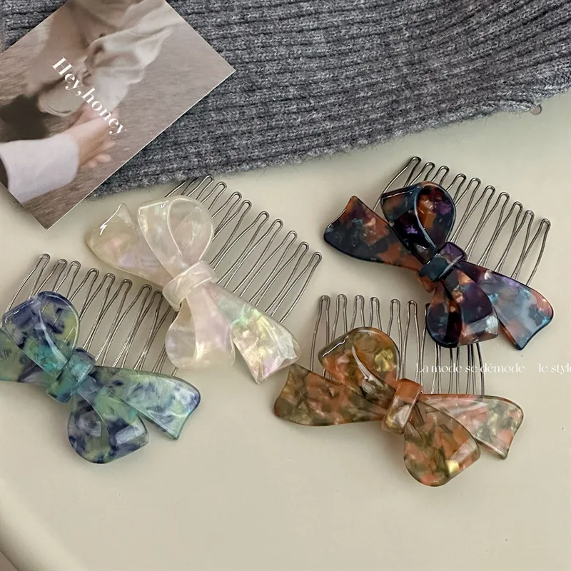 New Sweet Acetate Bowknot Hair Comb Clips Geometric Barrettes Colorful Hairpins Korean Ins Girls Women Accessories Side Pins
New Sweet Acetate Bowknot Hair Comb Clips Geometric Barrettes Colorful Hairpins Korean Ins Girls Women Accessories Side Pins