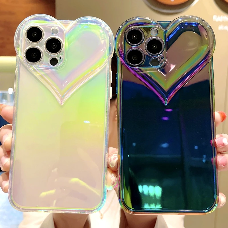 Transparent Love Heart Laser Phone Case For iPhone 11 12 13 Pro Max XS X XR 7 8 Plus SE 2020 Shockproof Bumper Back Cover
Transparent Love Heart Laser Phone Case For iPhone 11 12 13 Pro Max XS X XR 7 8 Plus SE 2020 Shockproof Bumper Back Cover