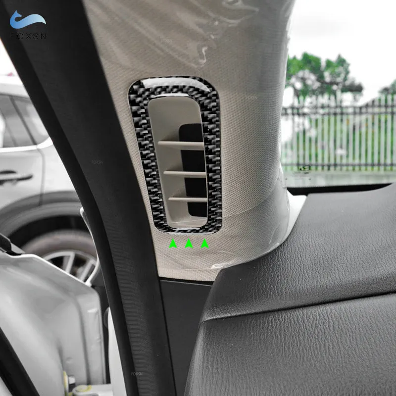 

2PCS Carbon Fiber Car Interior A-Pillar Air Vent Outlet Frame Cover Decorative Sticker Trim For Mazda CX-5 CX5 2017 2018