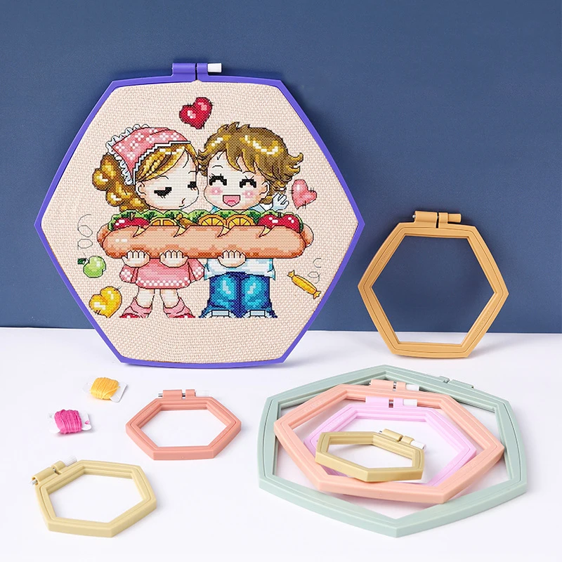Hexagonal Embroidery Hoops Candy Color Cross-stitch Accessories Embroidered Circle Tool Hand Sewing Display Stand Home Decor
Hexagonal Embroidery Hoops Candy Color Cross-stitch Accessories Embroidered Circle Tool Hand Sewing Display Stand Home Decor