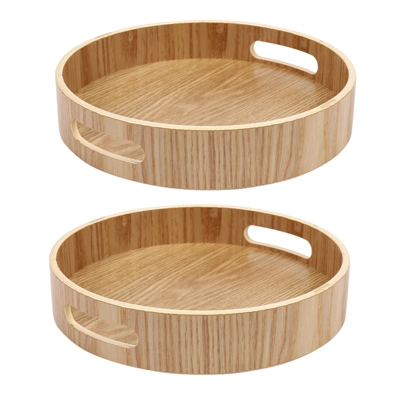 2X Round Serving Bamboo Wooden Tray For Dinner Trays Tea Bar Breakfast Food Container Handle Storage Tray 1
2X Round Serving Bamboo Wooden Tray For Dinner Trays Tea Bar Breakfast Food Container Handle Storage Tray 1