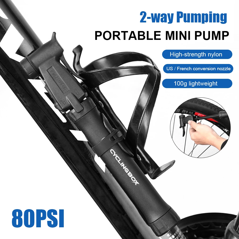 Portable Bike Inflator Universal 80PSI High Pressure Mini Mountain Bike E-Bike Tire Pump Inflator Fits Presta And Schrader Valve
Portable Bike Inflator Universal 80PSI High Pressure Mini Mountain Bike E-Bike Tire Pump Inflator Fits Presta And Schrader Valve