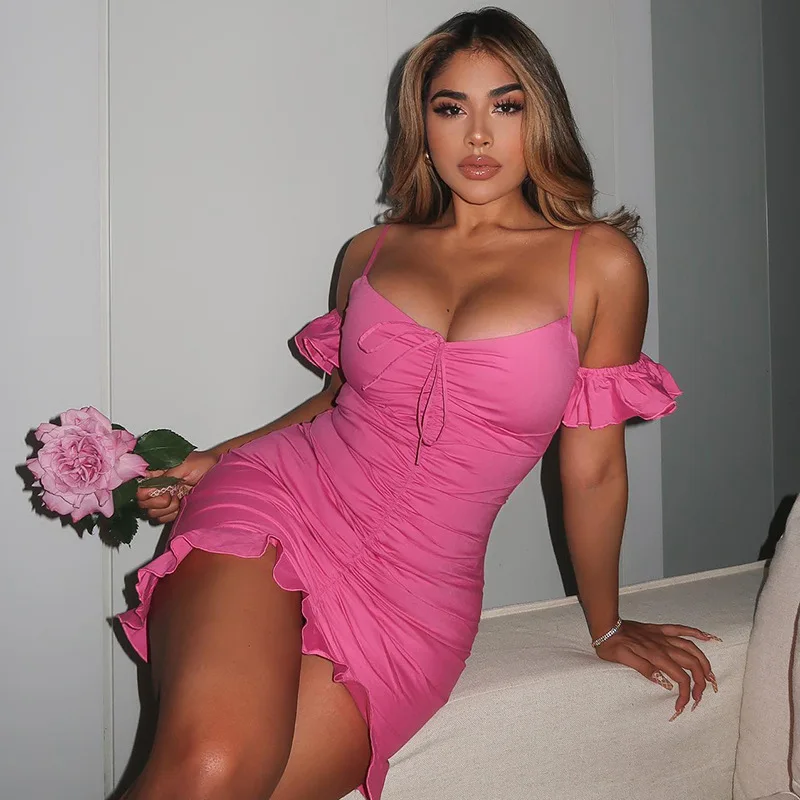 Elegant Ruffles Sexy Backless Midi Dress Women Summer Off Shoulder Bodycon Party Night Club Dresses Gown Vestido Clothes 2022
Elegant Ruffles Sexy Backless Midi Dress Women Summer Off Shoulder Bodycon Party Night Club Dresses Gown Vestido Clothes 2022