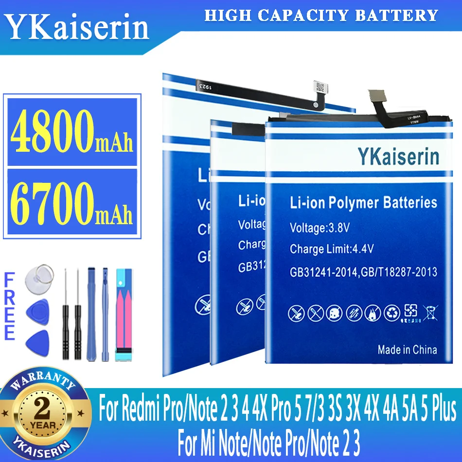 YKaiserin Battery For Xiaomi Redmi Note 2 3 4 4X Pro Note2 Note3 7 5 Plus 5Plus 3 3S 3X 4X 4A 5A For Mi Note 2 3 Pro Note2 Note3
YKaiserin Battery For Xiaomi Redmi Note 2 3 4 4X Pro Note2 Note3 7 5 Plus 5Plus 3 3S 3X 4X 4A 5A For Mi Note 2 3 Pro Note2 Note3