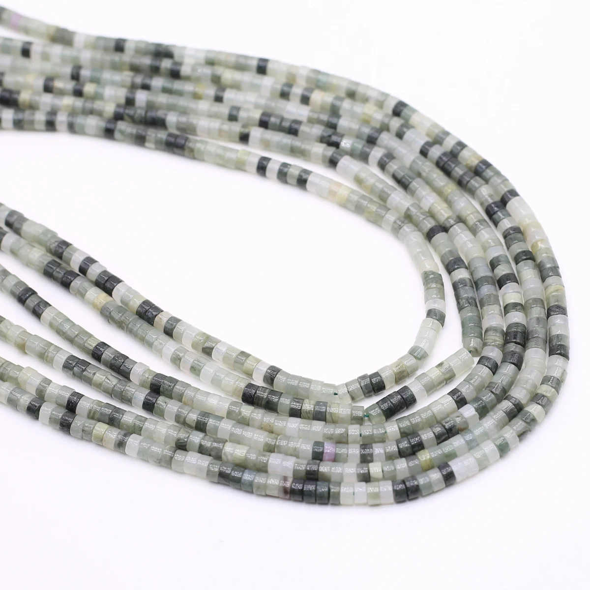 

2x4mm Natural Glauconites Bead Column Tube Stone Loose Spacer Beaded for Making DIY Jewelry Making Necklace Bracelet Length 14''