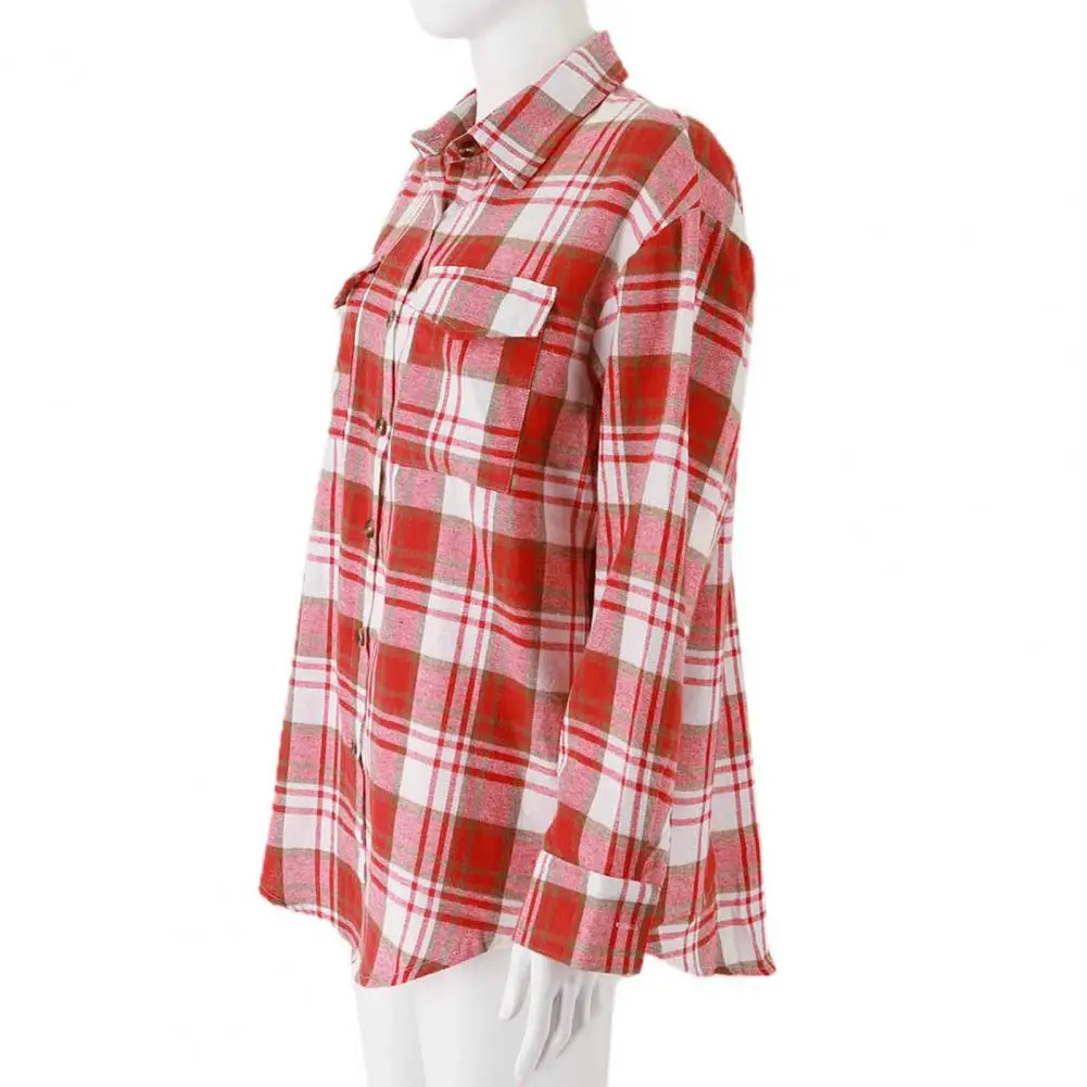 Warm Shirt Coat Chic Plaid Print Women's Shirt Coat with Lapel Collar Flap Pockets for Autumn Winter Streetwear Fashion Button
Warm Shirt Coat Chic Plaid Print Women's Shirt Coat with Lapel Collar Flap Pockets for Autumn Winter Streetwear Fashion Button