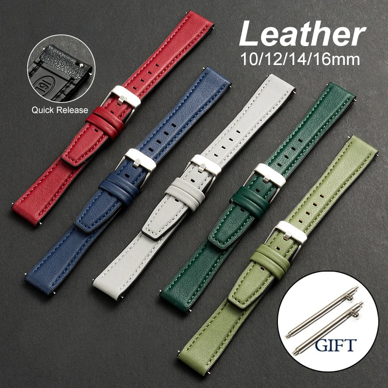 10/12/14/16mm Genuine Leather Silicone Watchband Soft Quick Release Universal Belt Bracelet for Women Men Business Wristband
10/12/14/16mm Genuine Leather Silicone Watchband Soft Quick Release Universal Belt Bracelet for Women Men Business Wristband
