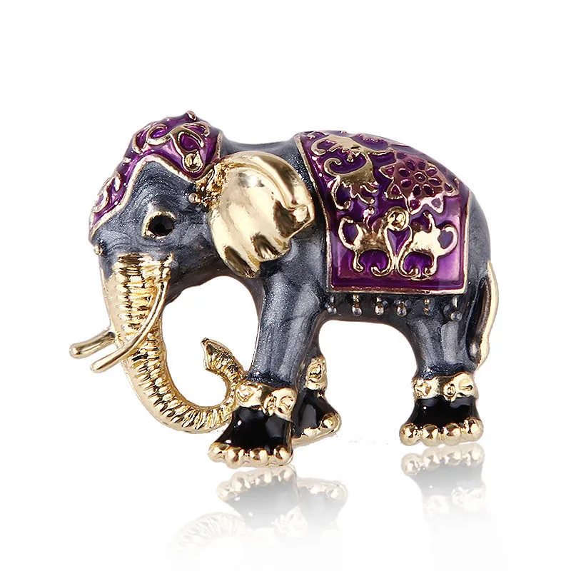 

New Creative Lovely Texture Enamel Elephant Animal Brooches For Women Man Metal Pins Clothes Backpack Accessories Jewelry Gifts