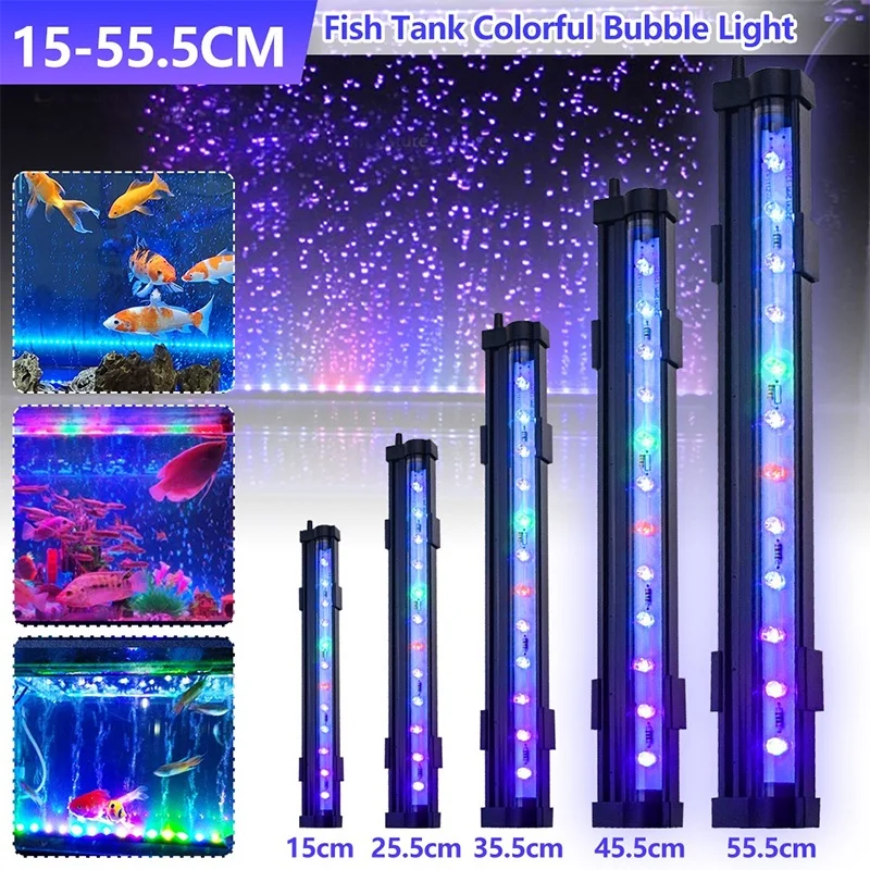 100-240V 15-55.5CM LED Colors Waterproof Change Aquarium Light Fish Tank Submersible Light Air Bubble Lamp Aquatic Decoration
100-240V 15-55.5CM LED Colors Waterproof Change Aquarium Light Fish Tank Submersible Light Air Bubble Lamp Aquatic Decoration