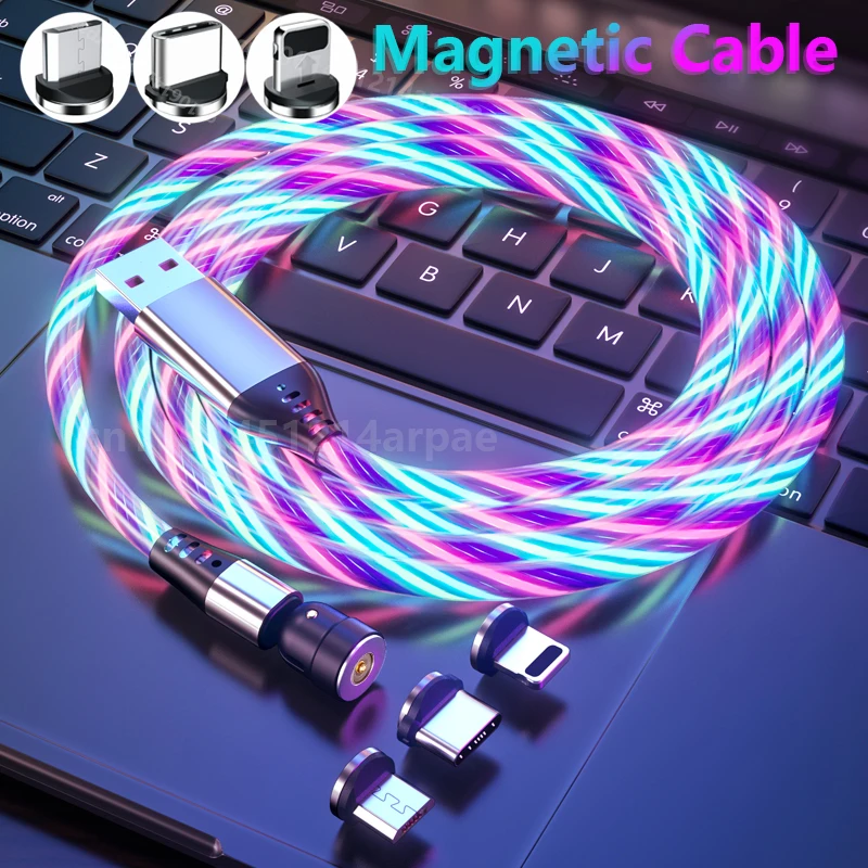 Flowing LED Magnetic Micro USB Type C Cable Charging Mobile Phone Accessory USBC Cables Magnet Charger For iPhone Samsung Xiaomi
Flowing LED Magnetic Micro USB Type C Cable Charging Mobile Phone Accessory USBC Cables Magnet Charger For iPhone Samsung Xiaomi
