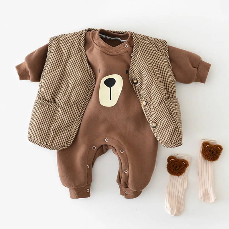 Newborn Baby Boy Jumpsuit Autumn Winter Cartoon Bear Print Girl Solid Bodysuits for Infants Cotton Cute Kids Clothes Girls 0-24M
Newborn Baby Boy Jumpsuit Autumn Winter Cartoon Bear Print Girl Solid Bodysuits for Infants Cotton Cute Kids Clothes Girls 0-24M