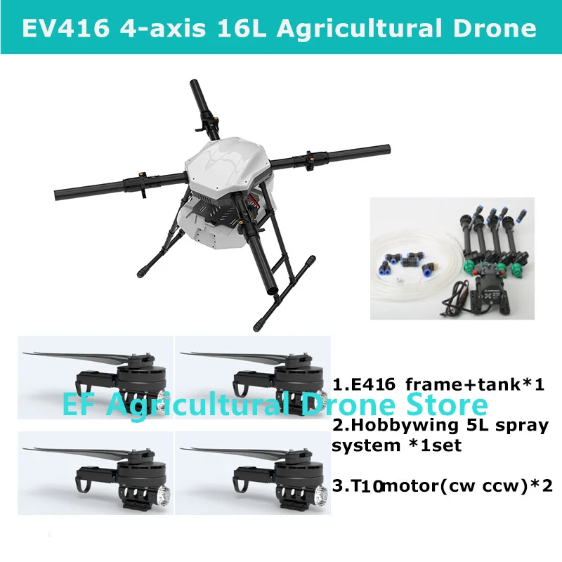 JIS EV416 E416 4 Axis 16L 16KG Folding Quadcopter Agriculture Drone Frame Hobbywing X9 Motor
JIS EV416 E416 4 Axis 16L 16KG Folding Quadcopter Agriculture Drone Frame Hobbywing X9 Motor