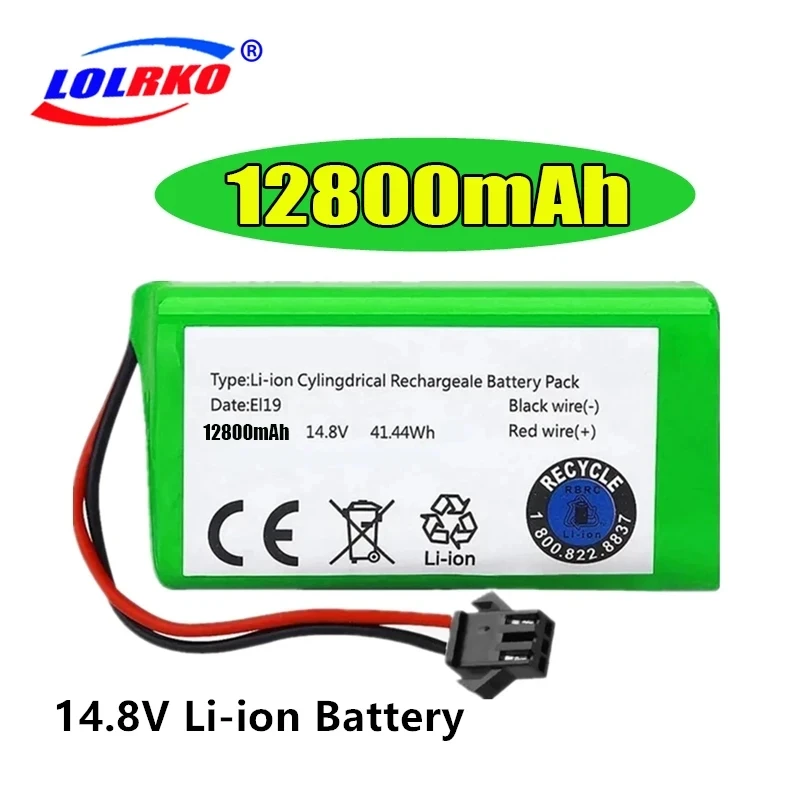 14.4V 12800mAh Li-ion Battery for Conga Excellence 950 990 1090 1790 1990 Deebot N79S N79 DN622 Eufy Robovac 11S 12 X500
14.4V 12800mAh Li-ion Battery for Conga Excellence 950 990 1090 1790 1990 Deebot N79S N79 DN622 Eufy Robovac 11S 12 X500