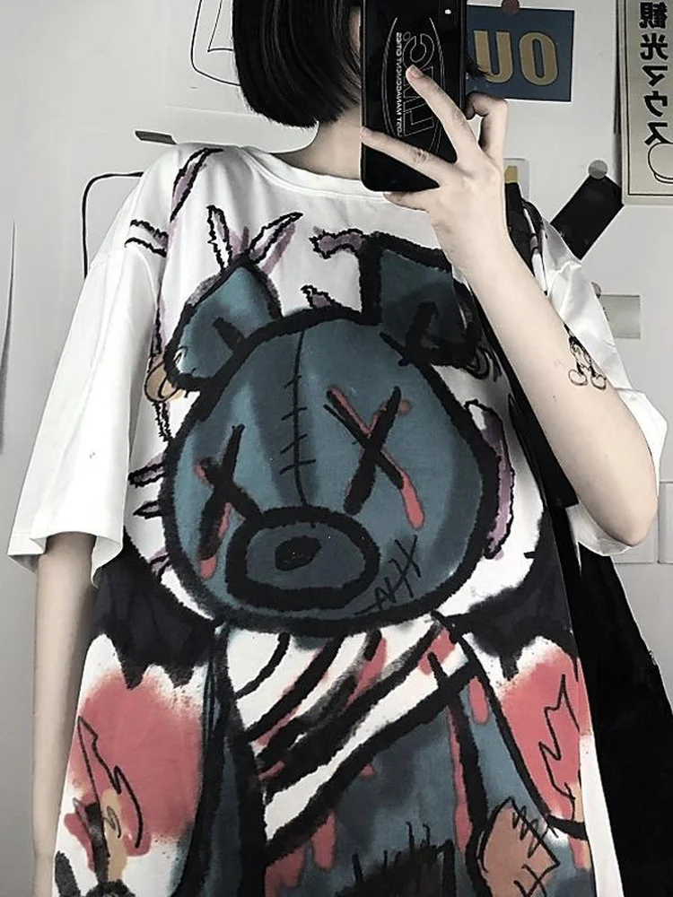 Deeptown Anime Retro Harajuku T-shirt Doodle Bear Cartoon Print Tees Shirt Women's Summer Graphics Tops Fashion Short Sleeve
Deeptown Anime Retro Harajuku T-shirt Doodle Bear Cartoon Print Tees Shirt Women's Summer Graphics Tops Fashion Short Sleeve