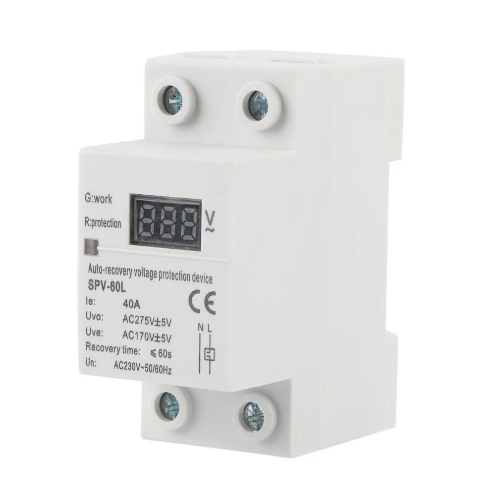 1PCS Overvoltage And Undervoltage Protector With Voltage Display 40/60A 230V For Speed-limited Electromagnetic Heating Kettles
1PCS Overvoltage And Undervoltage Protector With Voltage Display 40/60A 230V For Speed-limited Electromagnetic Heating Kettles