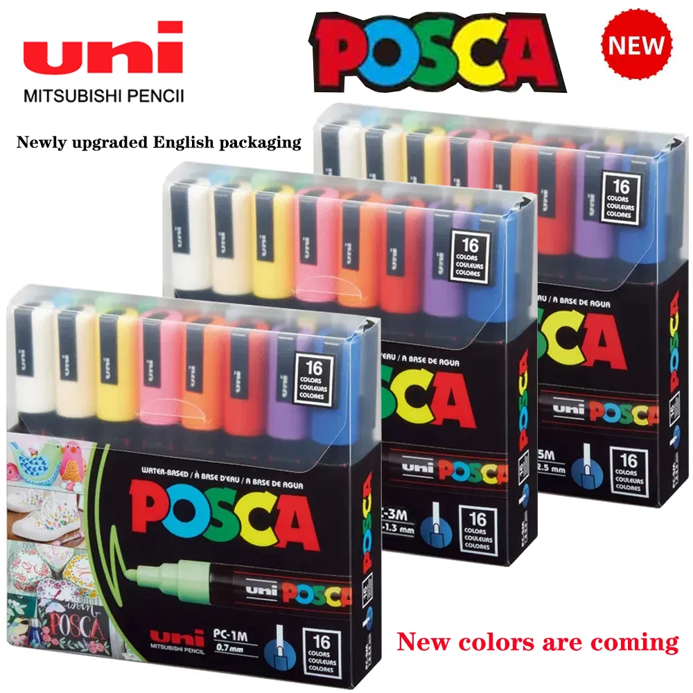 New UNI POSCA Markers Set PC-1M/3M/5M Quick-drying Acrylic Colors Marker POP Graffiti Painting Art Supplies Japanese Stationery
New UNI POSCA Markers Set PC-1M/3M/5M Quick-drying Acrylic Colors Marker POP Graffiti Painting Art Supplies Japanese Stationery