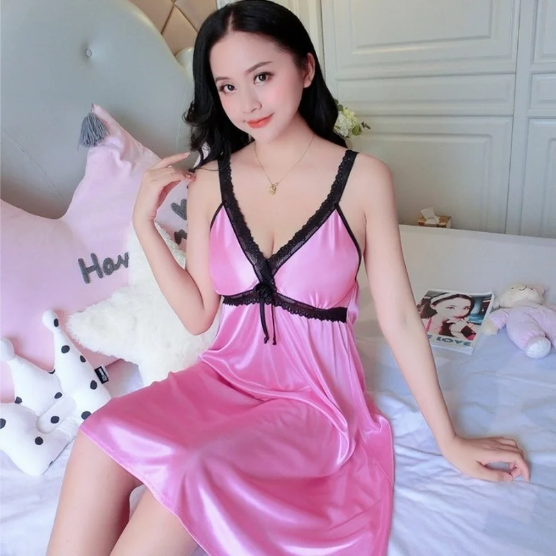 Women's Nightwear Summer Lace Strap Nightdress Ice Silk Pajamas Home Service Sleepwear Loungewear Pajamas for Women
Women's Nightwear Summer Lace Strap Nightdress Ice Silk Pajamas Home Service Sleepwear Loungewear Pajamas for Women