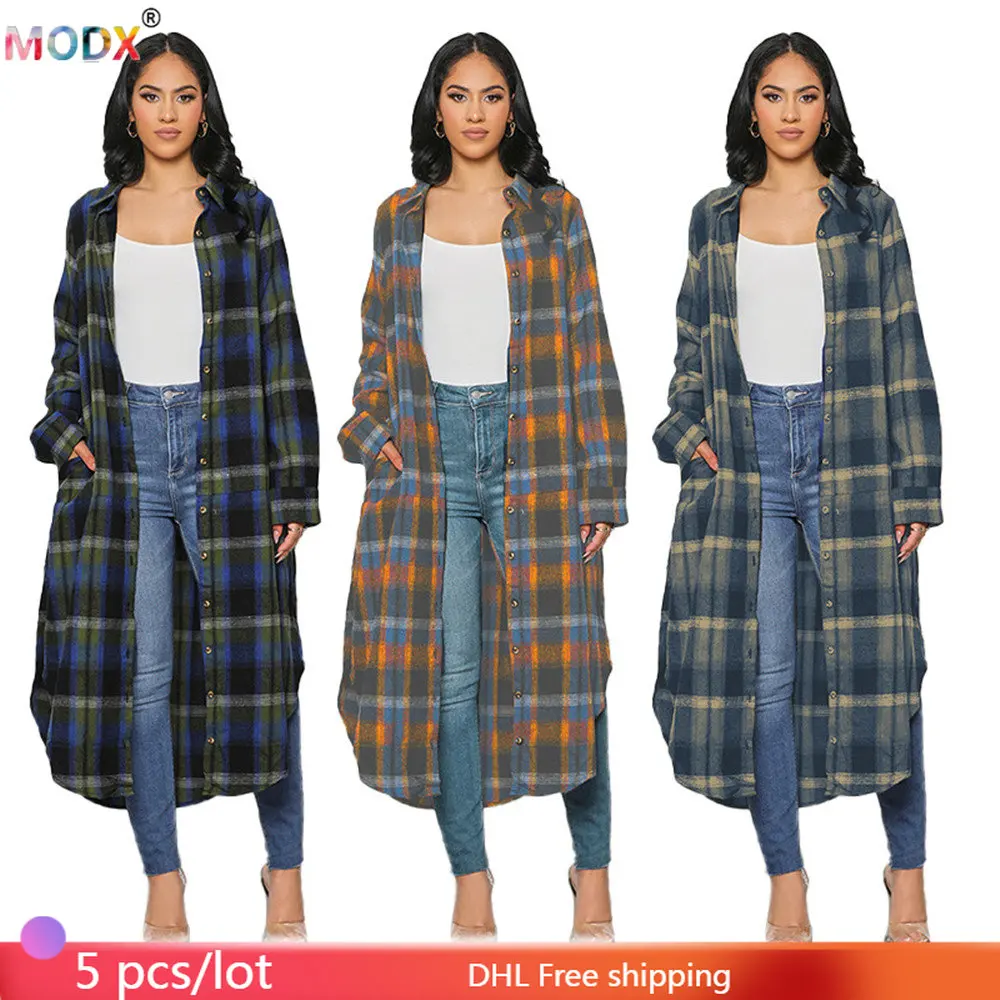 5PCS Wholesale Plaid Shirt Women Long Outer Casual Print Button Pocket Lady Jacket Streetwear Loose Full Sleeve Top Clothes 9014
5PCS Wholesale Plaid Shirt Women Long Outer Casual Print Button Pocket Lady Jacket Streetwear Loose Full Sleeve Top Clothes 9014