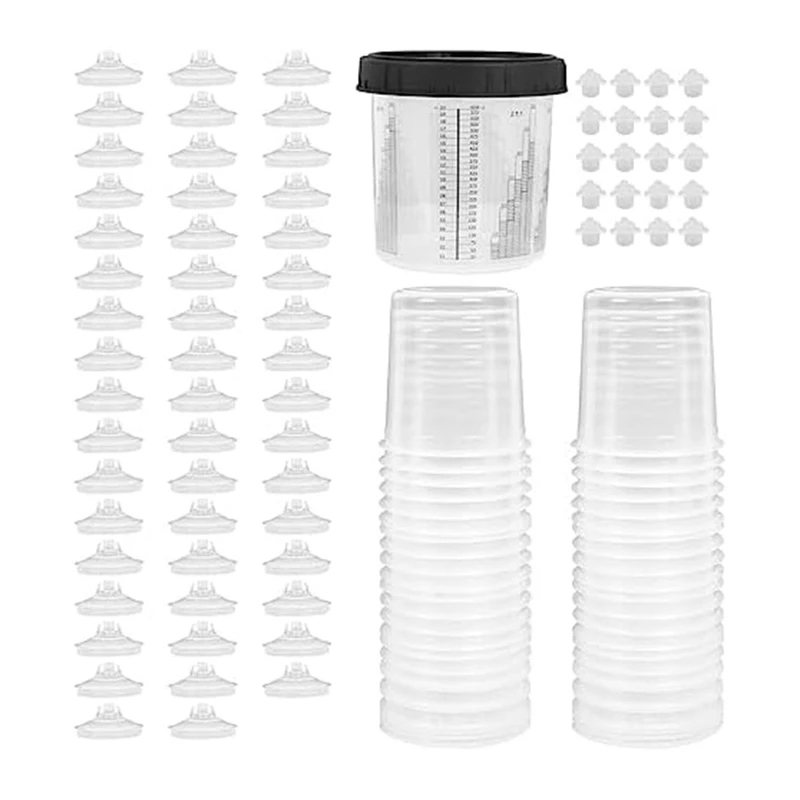 Paint Gun Cup Liner And Lid System As Shown 20Oz Kit 50 Lids 50 Liners 1 Hard Cup With Retaining Ring And 20 Cup Sealing Plugs
Paint Gun Cup Liner And Lid System As Shown 20Oz Kit 50 Lids 50 Liners 1 Hard Cup With Retaining Ring And 20 Cup Sealing Plugs