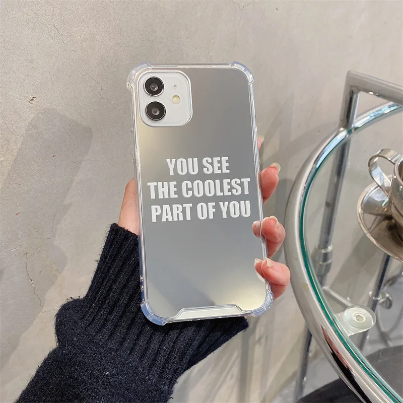 Mirror Style White Letters Phone Case For Iphone Tansparent Phone Case For iphone 13 12 11 Pro X XR XS Max Decor Phone Case
Mirror Style White Letters Phone Case For Iphone Tansparent Phone Case For iphone 13 12 11 Pro X XR XS Max Decor Phone Case