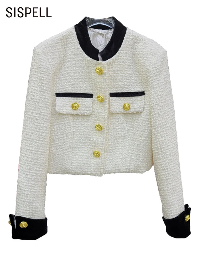 SISPELL Solid Jacket For Women Round Neck Long Sleeve Patchwork Single Breasted Casual Temperament Jacket Female Autumn Clothes
SISPELL Solid Jacket For Women Round Neck Long Sleeve Patchwork Single Breasted Casual Temperament Jacket Female Autumn Clothes