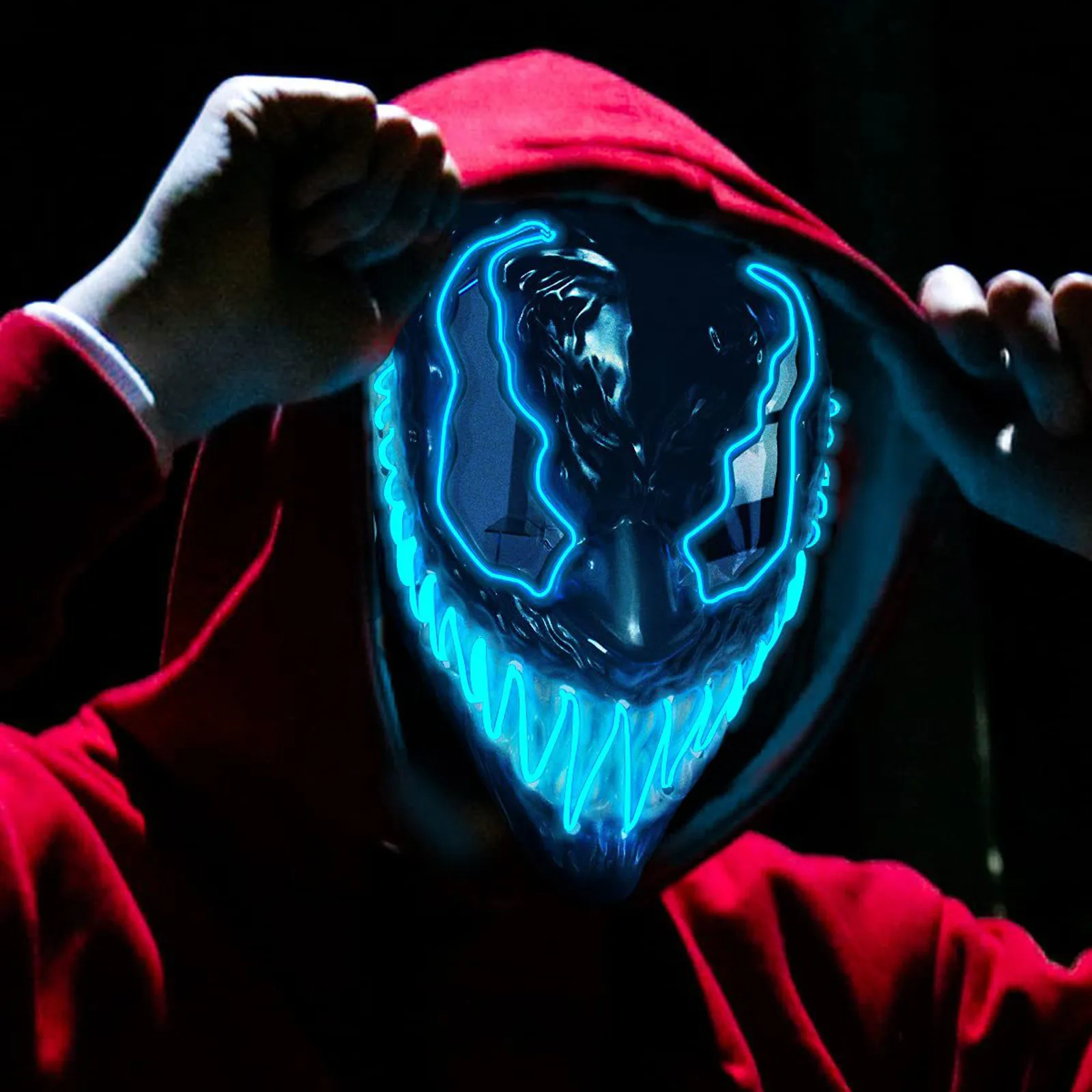 Scary Halloween Colplay Light Up Mask Halloween Cosplay Masquerade Party LED Face Masks for Kids Men Women Mask Glowing in Dark
Scary Halloween Colplay Light Up Mask Halloween Cosplay Masquerade Party LED Face Masks for Kids Men Women Mask Glowing in Dark