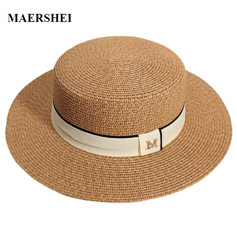 

Шляпа Maershei женская Соломенная, Пляжная Панама с широкими боками, в стиле кэжуал, Классическая, летняя