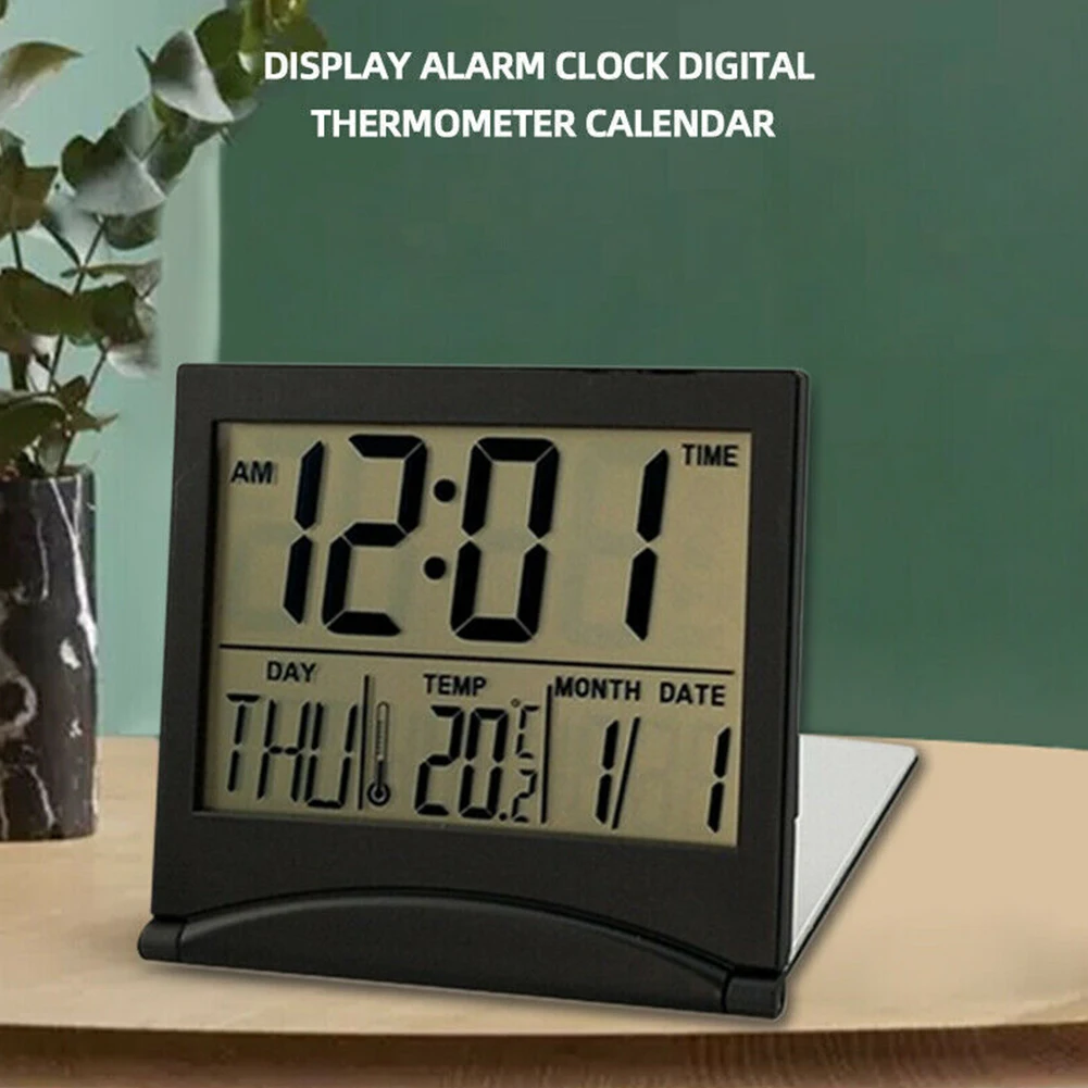 Digital LCD Clock Screen Folding Desktop Travel Alarm Clock Calendar Temperature Snooze Clock Ectronic Mini Clock 12 Hour Time
Digital LCD Clock Screen Folding Desktop Travel Alarm Clock Calendar Temperature Snooze Clock Ectronic Mini Clock 12 Hour Time