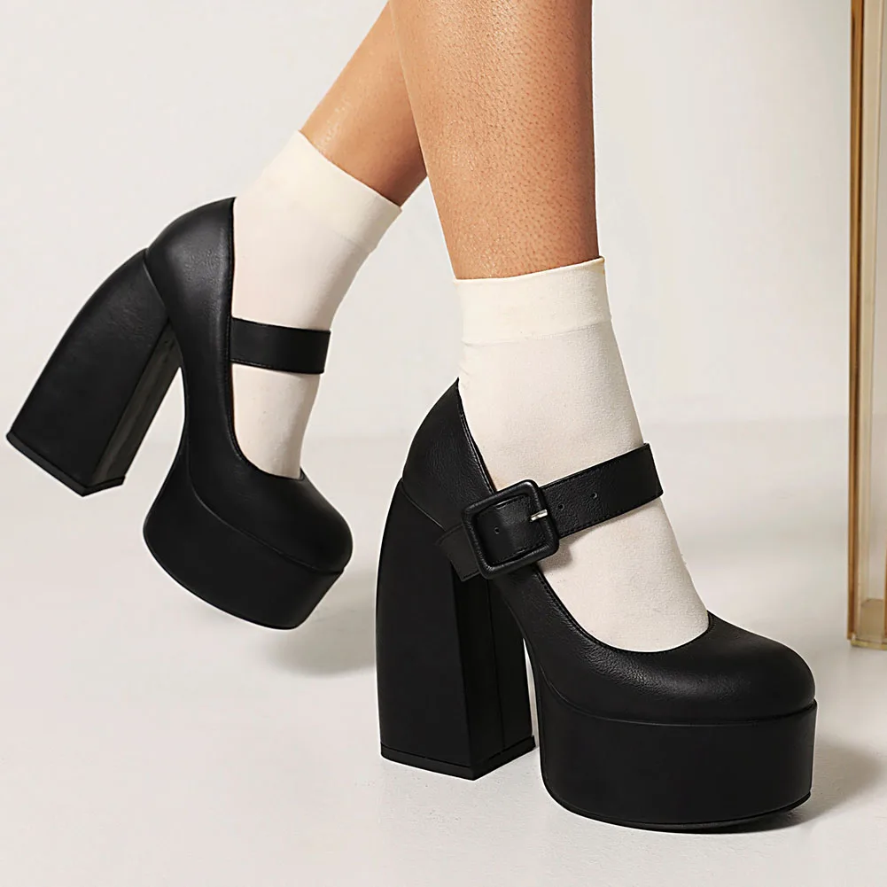 Women Pumps Big Size 43 Brand New High Heel Buckle Chunky Platform Sexy Goth Mary Jane Footwear Heels for Women Tacones Mujer
Women Pumps Big Size 43 Brand New High Heel Buckle Chunky Platform Sexy Goth Mary Jane Footwear Heels for Women Tacones Mujer