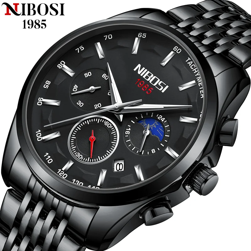 NIBOSI Top Luxury Brand Mens Watches Chronograph Men Sports Watches Waterproof Full Steel Quartz Men's Watch Relogio Masculino
NIBOSI Top Luxury Brand Mens Watches Chronograph Men Sports Watches Waterproof Full Steel Quartz Men's Watch Relogio Masculino