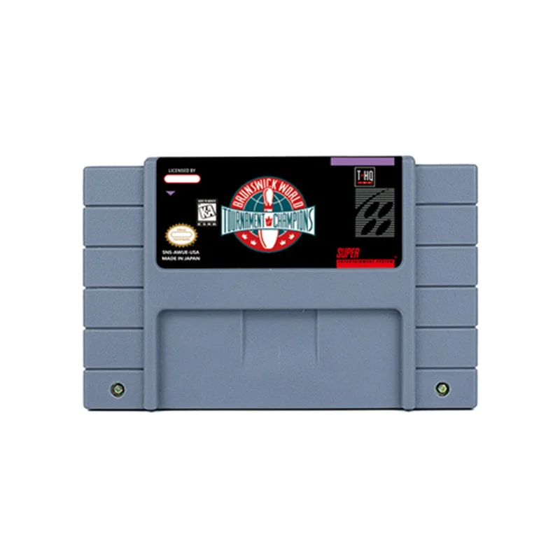 

Brunswick World Tournament of Champions Action Game for SNES 16 BitRetro Cart Children Gift