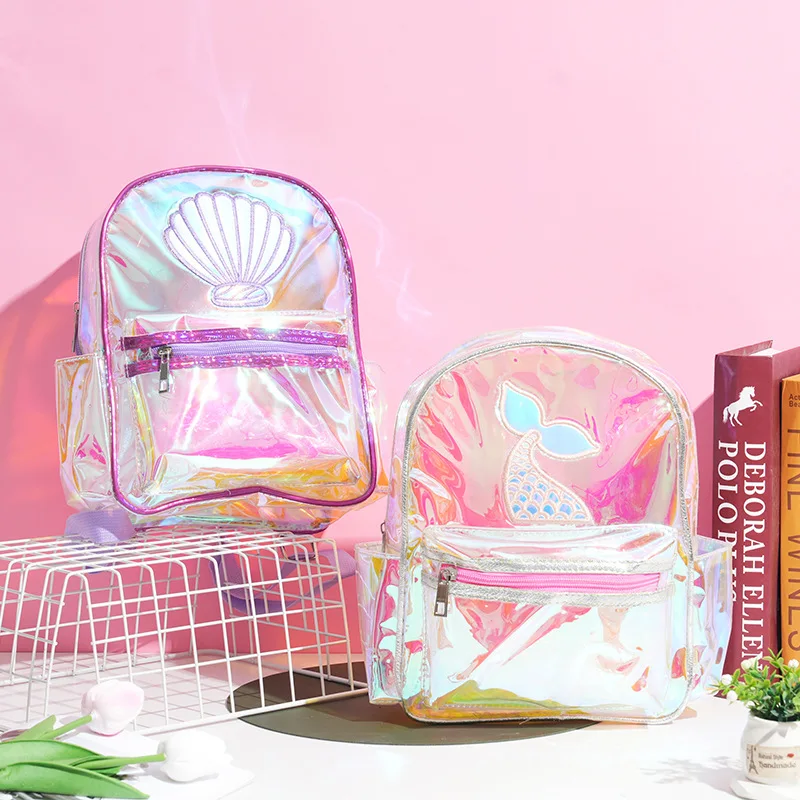 Transparent Tpu Dazzling Radium Girl Shoulder Bag Waterproof Children's Cute Casual Backpack Fishtail Shell Print Pattern Bag 
Transparent Tpu Dazzling Radium Girl Shoulder Bag Waterproof Children's Cute Casual Backpack Fishtail Shell Print Pattern Bag