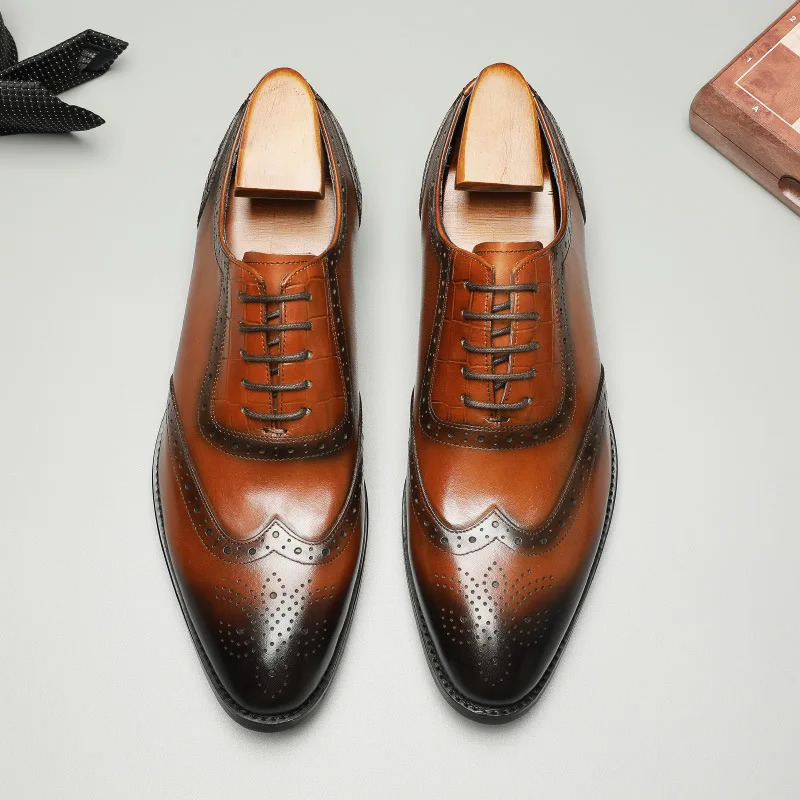 Brogue Shoes for Men Luxury Business Breathable Rubber Formal Dress Shoe Genuine Leather Male Office Wedding Flats Footwear
Brogue Shoes for Men Luxury Business Breathable Rubber Formal Dress Shoe Genuine Leather Male Office Wedding Flats Footwear