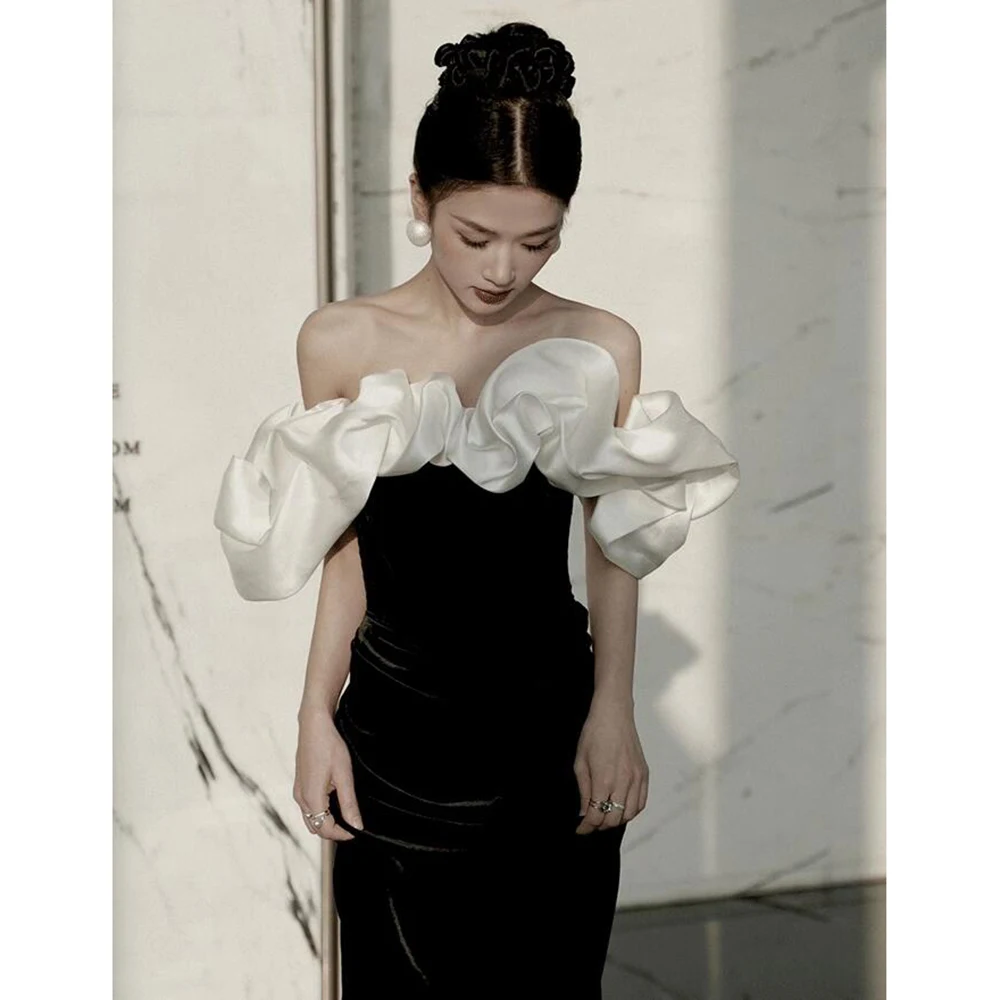 Evening Dress French Black One Shoulder Light Luxury Small Group High End Elegance Slim Celebrity Host Fishtail Dress
Evening Dress French Black One Shoulder Light Luxury Small Group High End Elegance Slim Celebrity Host Fishtail Dress