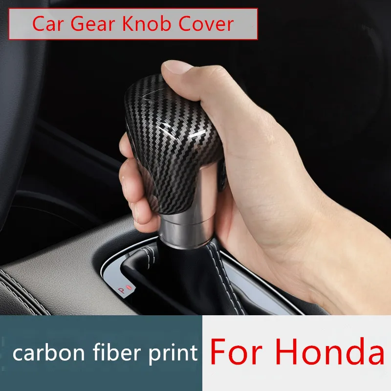 

For Honda 2023 VEZEL Shift Knob Cover Carbon Fiber Pattern Car Shift Knob Cover Car Interior Accessories