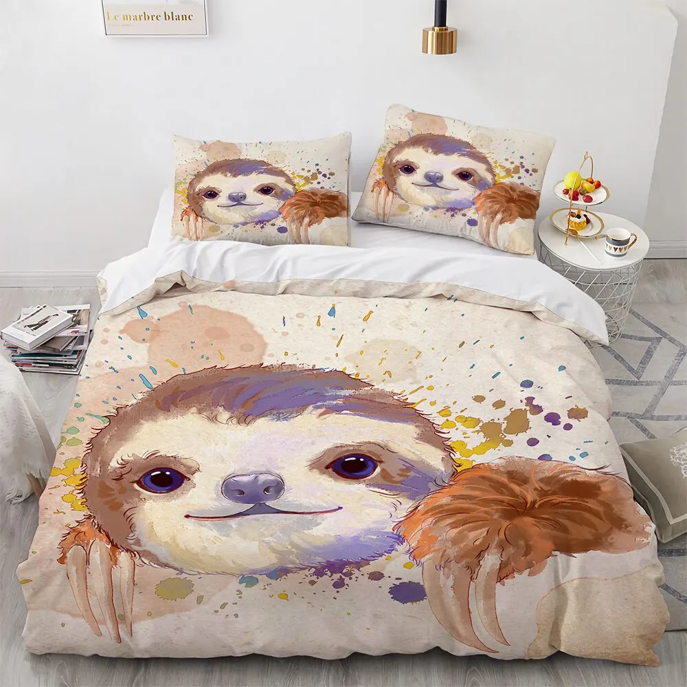 Watercolor Sloth Duvet Cover Size Cartoon Animal Pattern Bedding Set for Kids Teens Adults Wildlife Quilt Cover 3D Print
Watercolor Sloth Duvet Cover Size Cartoon Animal Pattern Bedding Set for Kids Teens Adults Wildlife Quilt Cover 3D Print