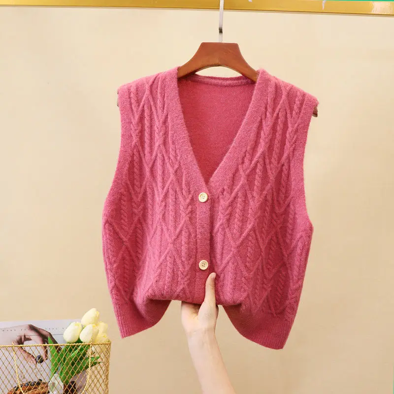 Vest Women Solid Short Loose Korean Style Vest Sleeveless Knitted V-Neck Female Coats Leisure Outwear Waistcoat Cardigan B05
Vest Women Solid Short Loose Korean Style Vest Sleeveless Knitted V-Neck Female Coats Leisure Outwear Waistcoat Cardigan B05