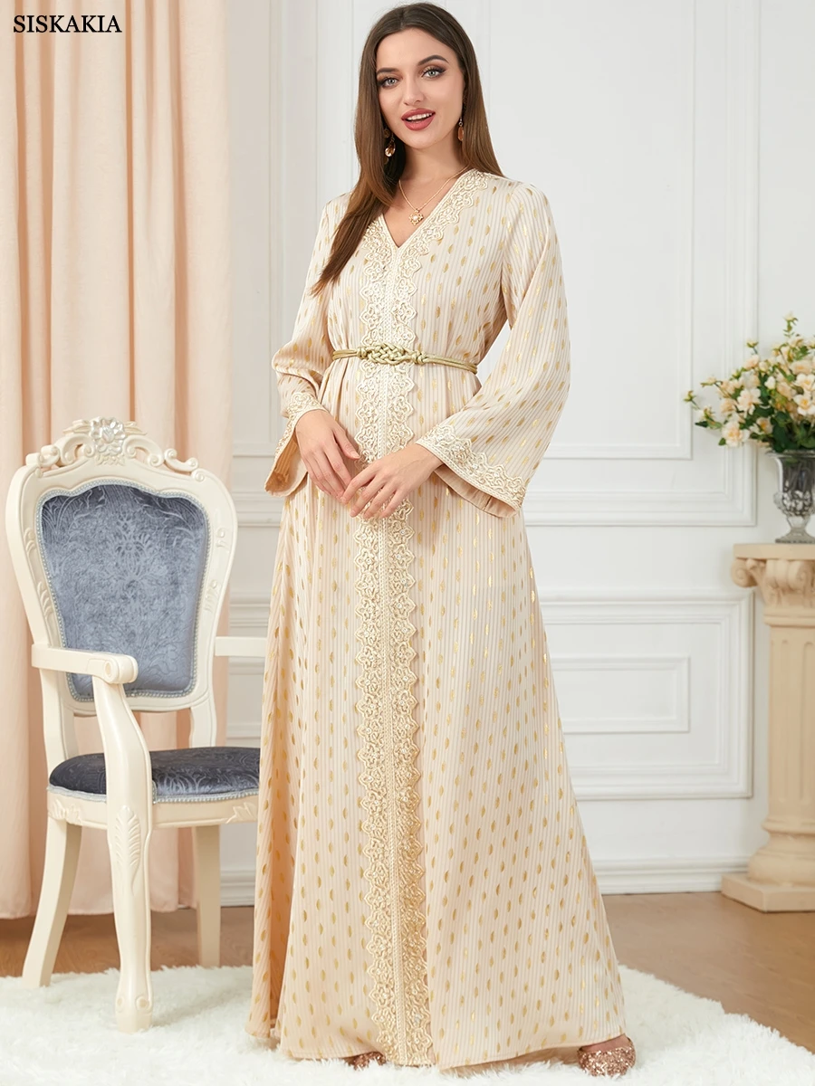 Женское мусульманское платье Abaya, кружевное платье с вышивкой и поясом, v-образный вырез, длинный рукав в арабском стиле, ислам, Турция, Дубай,...
Женское мусульманское платье Abaya, кружевное платье с вышивкой и поясом, v-образный вырез, длинный рукав в арабском стиле, ислам, Турция, Дубай,...