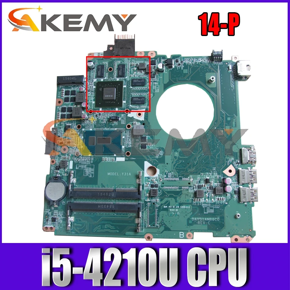 Материнская плата для ноутбука HP Pavilion 14-P i5-4210U, системная плата DAY31AMB6C0 SR1EF N15P-GT-A2 DDR3
Материнская плата для ноутбука HP Pavilion 14-P i5-4210U, системная плата DAY31AMB6C0 SR1EF N15P-GT-A2 DDR3
