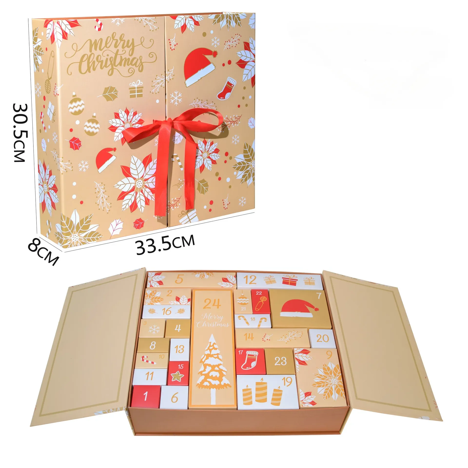 2024 Christmas Advent Calendar Empty Box Double Door Surprise Candy Chocolate New Year Christmas Gift Packaging Box
2024 Christmas Advent Calendar Empty Box Double Door Surprise Candy Chocolate New Year Christmas Gift Packaging Box