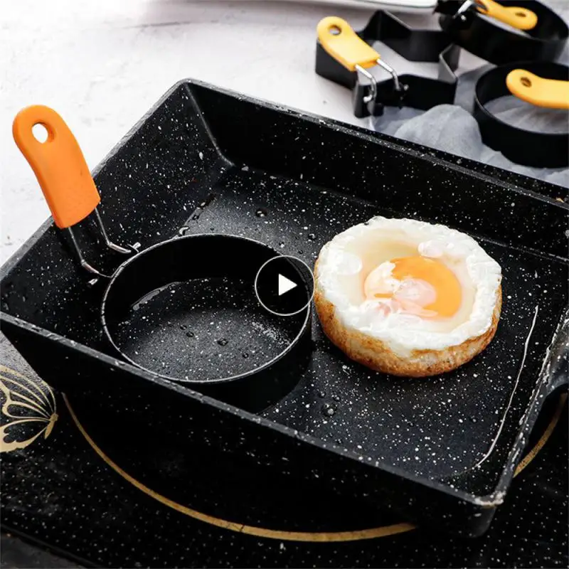 

With Handle Egg Circle Lovely Heart Shaped Mold Metal Non-stick Cookware Egg Fryer Fried Egg Mold High Temperature Resistance