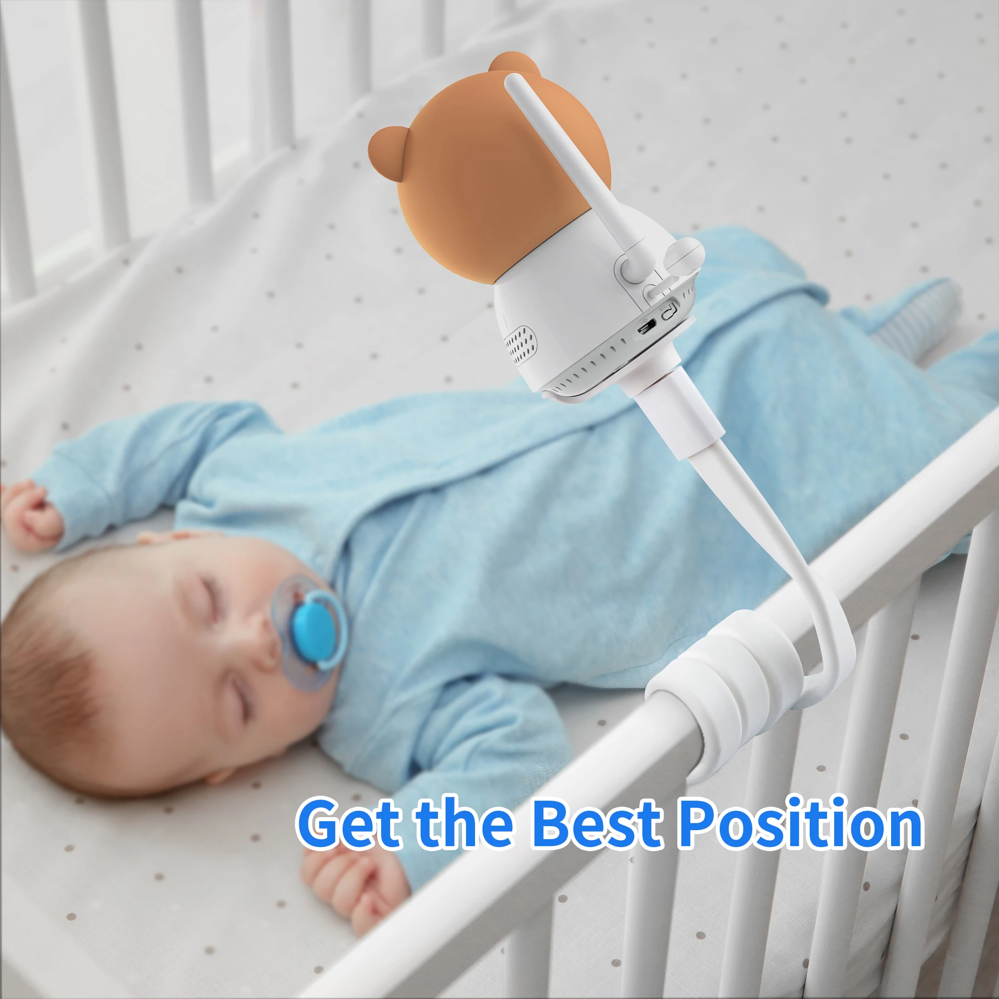 Baby Monitor Holder Mount with Base Combo Attaches To Crib Frames Only Include The Crib Stand and Base Not Include The Camera
Baby Monitor Holder Mount with Base Combo Attaches To Crib Frames Only Include The Crib Stand and Base Not Include The Camera