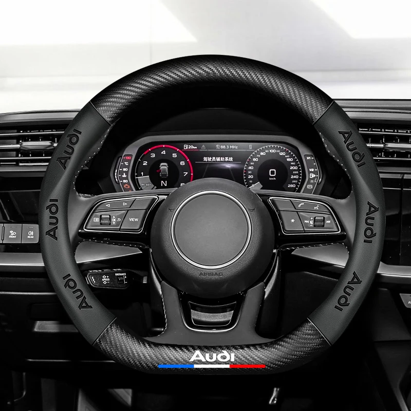 37-38cm Universal Auto Steering wheel cover Non-Slip Carbon Fiber for Audi Steering wheel cover A3 8P A4 B8 A5 A6 A7 Q3 Q5 Q7 Q8 
37-38cm Universal Auto Steering wheel cover Non-Slip Carbon Fiber for Audi Steering wheel cover A3 8P A4 B8 A5 A6 A7 Q3 Q5 Q7 Q8